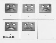 Class 40's faces [32] (Note: Class 40's unused cross face next to his angry face on the right)