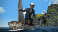 Skiff with Sailor John on board in Sodor's Legend of the Lost Treasure