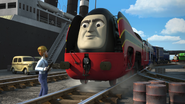 Axel realising that he and the other international engines have arrived on Sodor