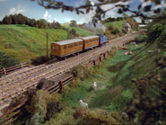 Thomas approaching the bridge and signalbox