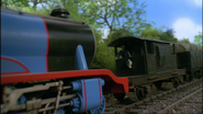 Gordon behind a brake van