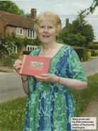 Hilary with the 65th anniversary edition of Thomas the Tank Engine