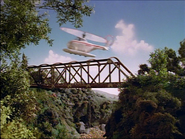 Harold flying over the bridge