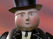 "Well, Thomas, I've heard all about it, and I'm very pleased with you. You're a Really Useful Engine. James shall have some proper brakes and a new coat of paint, and you shall have a branch line all to yourself."