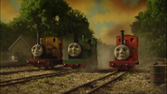 Rheneas with Peter Sam, Duncan and Skarloey in the ninth series