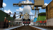 Big Mickey with Thomas, Henry, Percy, Toby and Hiro in Hero of the Rails