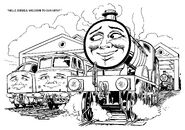 Edward welcoming Bear and Diesel 199