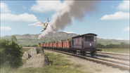 A brake van in a flashback