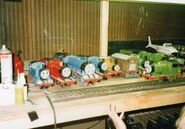 A selection of models on standby during production of the sixth series