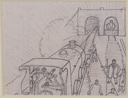 Awdry's original sketches for Edward, Gordon and Henry