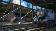Thomas underneath the chute