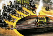 Henry interrupts a conversation with Percy and the Foreign Engines