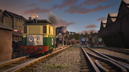 Thomas, Percy and Philip in Knapford Yards in The Great Race