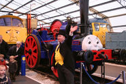 Fergus with the Fat Controller and two diesels at the National Railway Museum