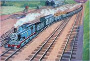 Note: Tracks are different and Thomas does not swerve onto a different line in Dalby version