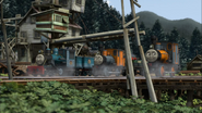 The logging locos at the town square