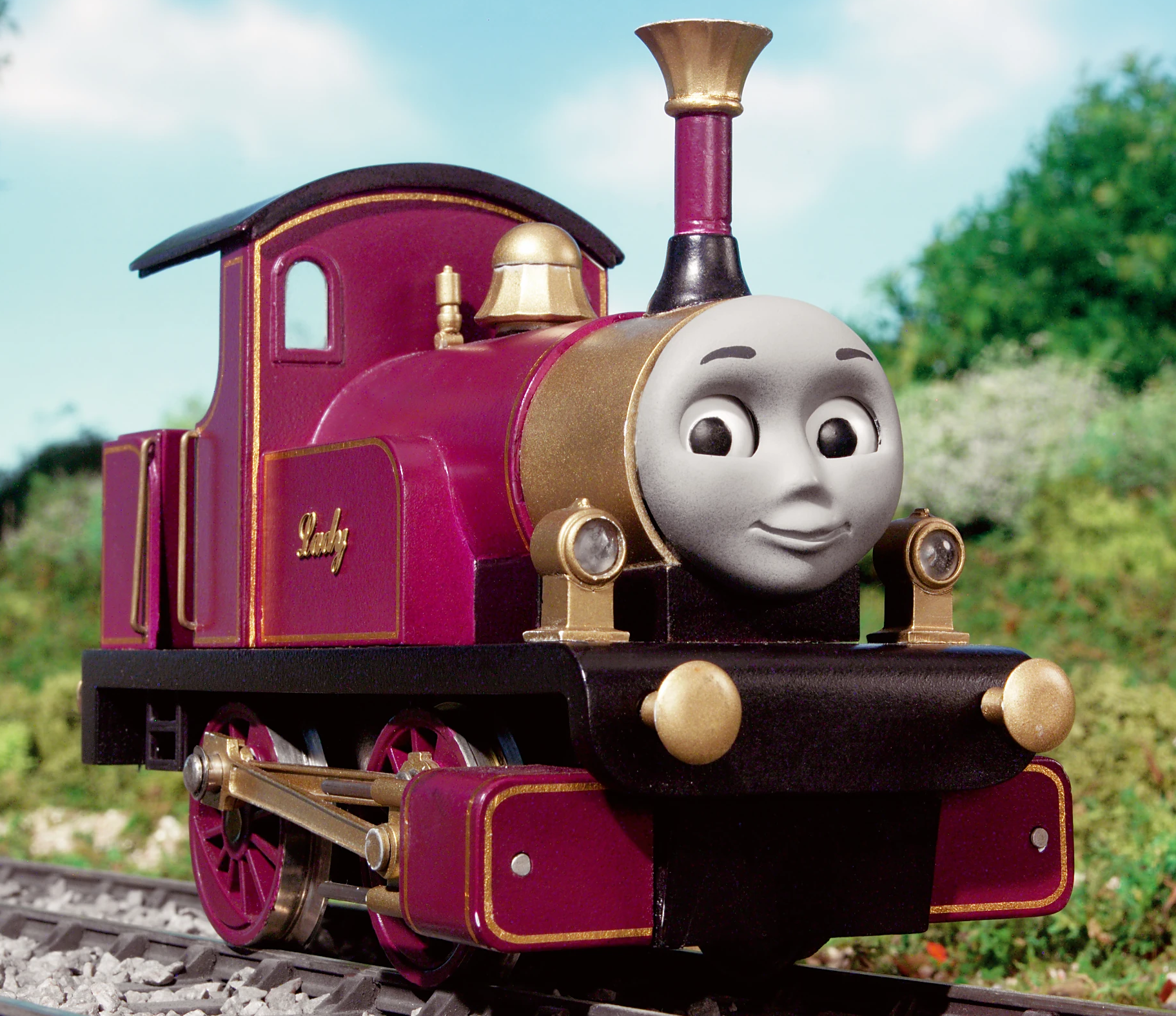 Toys, Lady Thomas The Train Tank Engine Wooden Railway Friends Purple Pink  Gold