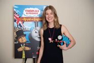 Rosamund Pike with G Scale Thomas