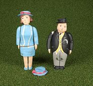 Disheveled close-up figures of Sir Topham Hatt and Lady Hatt