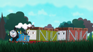Thomas and the Troublesome Trucks going through the field