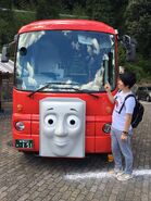 Mitsuhiro Sakamaki with the Ōigawa Railway's Bertie replica