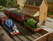 Thomas and Percy with the mail train at Callan