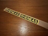 A set of unused spare large scale nameplates for Rheneas prior to being sold by The Prop Gallery