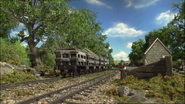 Some slate trucks in the ninth series