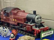 Arthur with his nameboard from Five New Engines in the Shed