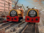 The new signalman at Brendam Docks (left)