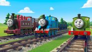 Rosie with Thomas and Percy
