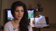 Tina Desai behind the scenes of "The Great Race"