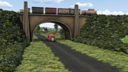 Den and Dart top-and-tailing a train of vans