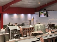 The wooden station during construction of the new Discover Thomas & Friends Exhibition layout