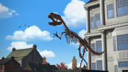 The dinosaur skeleton in Tale of the Brave