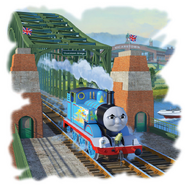 TheGreatRace(GoldenBook)11.png (1.36 MB) Vicarstown Bridge as illustrated by Tommy Stubbs