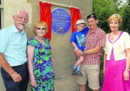 AwdryFamilyLorneHouse.jpg (85 KB) (from left to right) Christopher Awdry, Hilary and Simon Fortnam (with Wilbert's great-great-grandson Jack) and Veronica Chambers