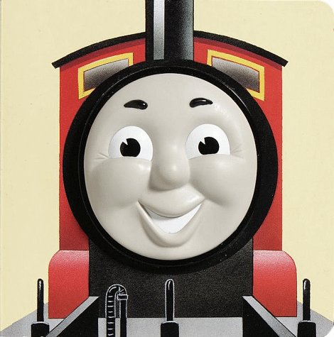 Happy James the Red Engine (Pink) Square Card Art Board Print for Sale by  sleepyhenry