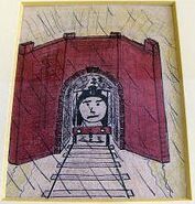 Awdry's drawing of Henry in his tunnel