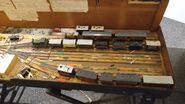 The tanker as part of a goods train in the Ffarquhar Branch fiddle yard