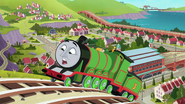 Henry with a shattered headlamp (Sodor Sings Together)