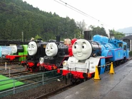 Thomas with James, Percy and Hiro