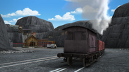A brake van in full CGI in King of the Railway
