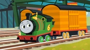 Percy with the confetti car in the first series