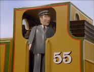 Stepney's driver noticing Caroline pursuing their train