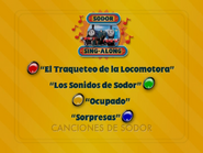 Sodor Sing-Along Menu in spanish