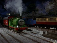Percy pulling the mail train in Thomas and the Magic Railroad