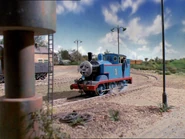 Thomas in a siding at Ffarquhar