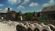 Toby, Henry, Percy, and Thomas (Note: Percy has Duck's sixth series snowplough)