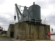 An example of a stationary steam crane